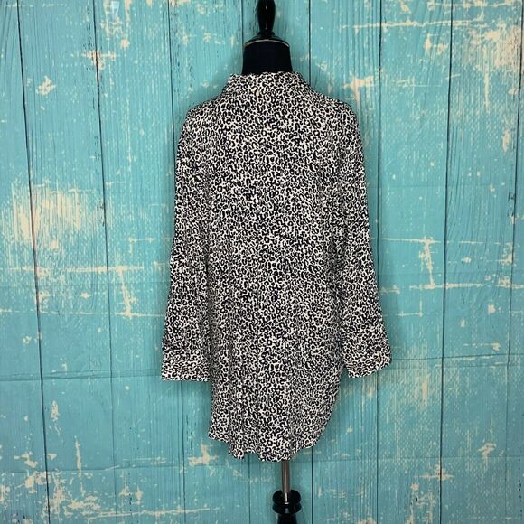 Grand & Greene Leopard Print Blouse ¾ Long Sleeve Medium - Picture 9 of 12